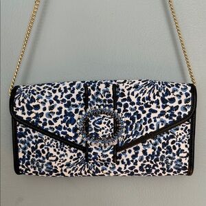 Lilly Pulitzer Benton Clutch Resort White Twisted Up Bag Animal Print NWT $168